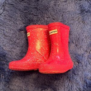 Hunter Toddler Sparkly Pink Rain Boots